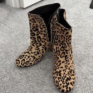 Halogen Animal Print Ankle Booties